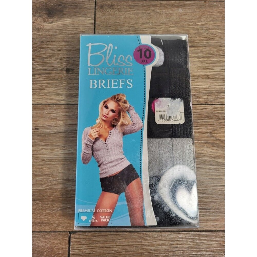 Bliss Lingerie Briefs Size 10 3XL 5 Pack